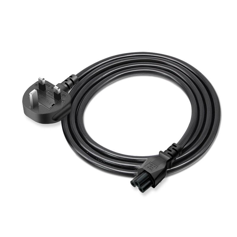 Copper Clad Aluminum 1m/1.5m/1.8m/3m/3ft/4ft/5ft/7ft/10ft Customization Uk 3pin C5 Power Cable Cords for Laptop