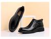 Men's Genuine Leather Slip-On Winter Shoes: Top Layer Cowhide, Warm Velvet Lining, Business Style