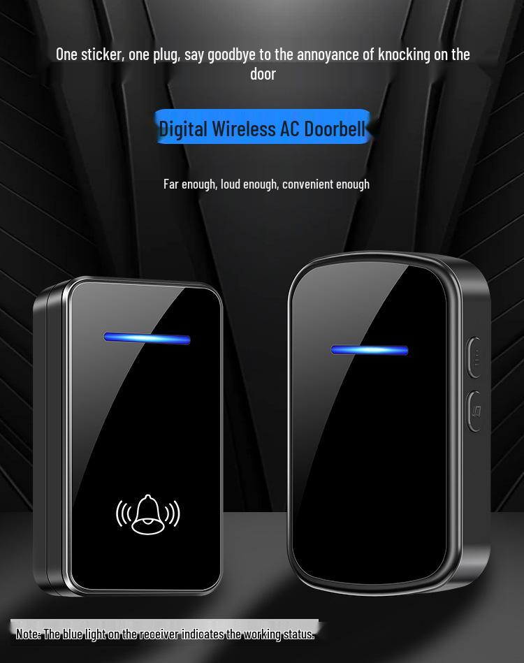 Wireless Home Doorbell: Dual Receiver, Long-Range, Remote-Control with Music, Ideal for Elderly, US/EU Specs
