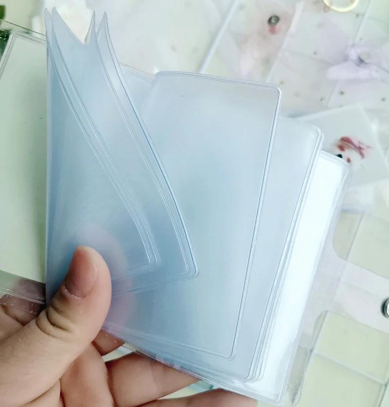 Cute Mini 3 Inch Transparent Instax Mini Album Sequin Jelly Color Photocard Holder 32 Photos Business Card Bag