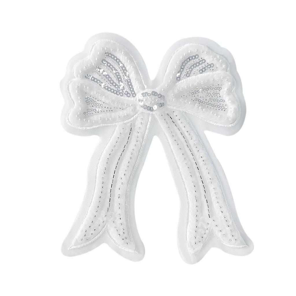 Beaded Nailed Sequins Bowknot Shape Cute Applique for Make Costume Shirt Sewing Supply Patches Sweater Corsages Decors