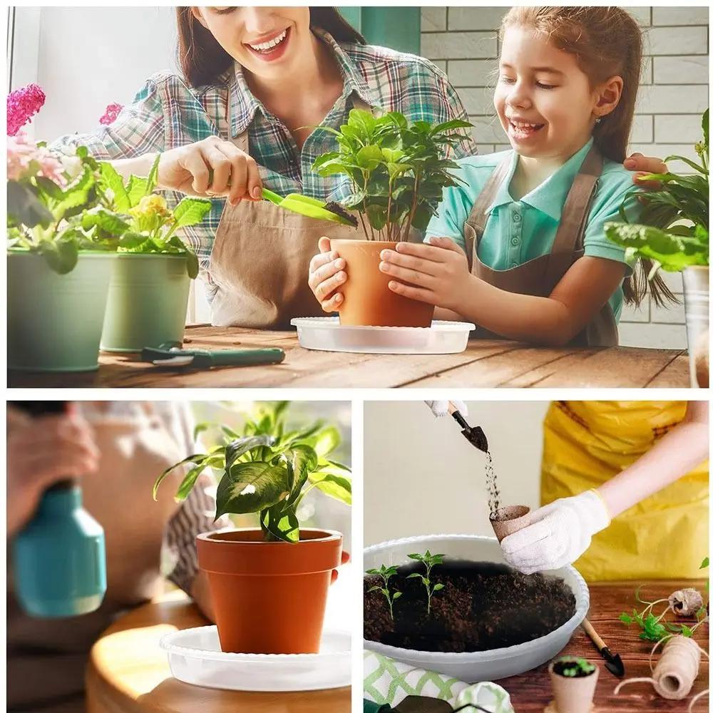 High Quality Plastic Plant Pot Tray Clear Durable Drip Trays Sturdy Flower Pot Indoor And Out Door Plant