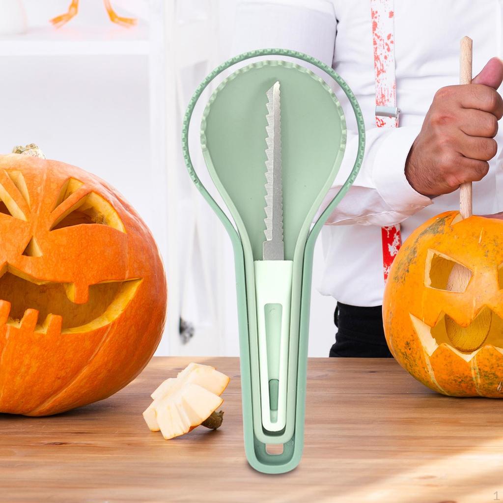 3Pcs Halloween Pumpkin Carving Kit Sculpting Tools Lightweight Food Serrated Stackable for