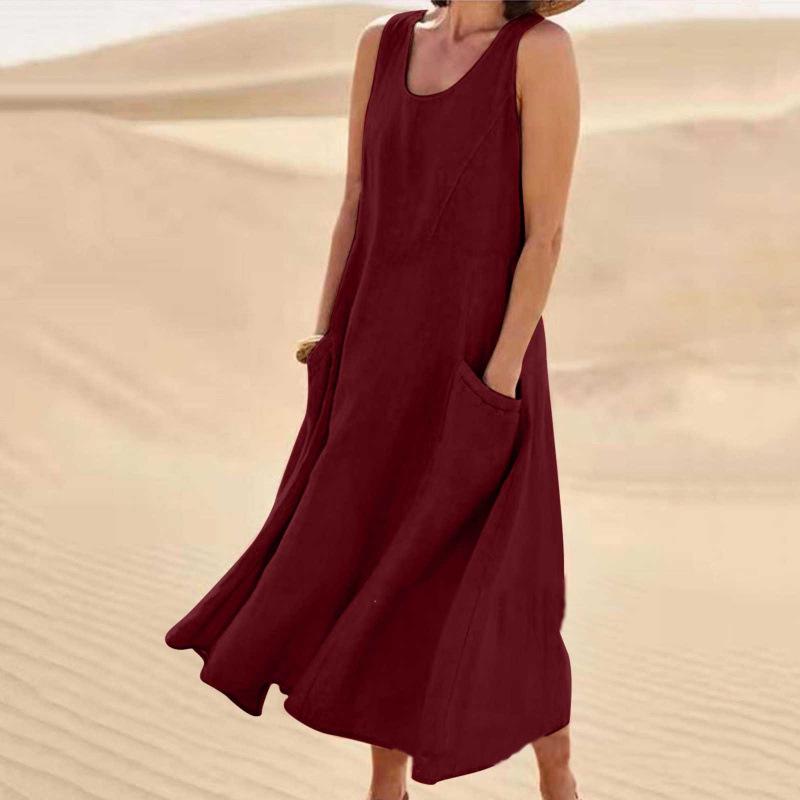 Summer 2026 Sleeveless Round Neck Women s Dress Large