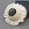 17CM Labubu Clothing Accessories Cute Empty Top Fringed Opening, Woven Straw Hat Lace Fringed Wavy Straw Hat