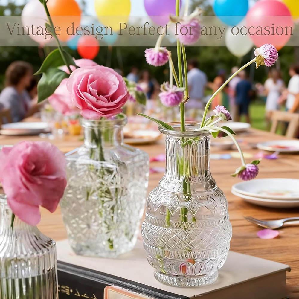 Bud Vases Set of 12 Pc,Mini Glass Vases for Flowers,Vintage Vase for Centerpieces,Small Flower Vase for Wedding Home Party Decor