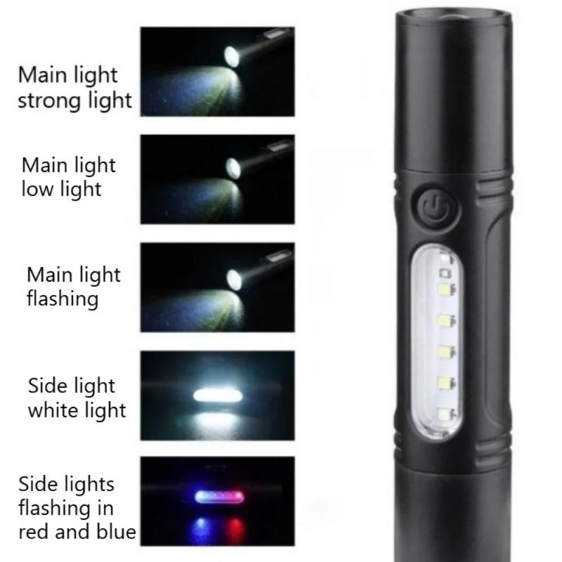 Wiederaufladbare Zoom LED Taschenlampe Kleine Taschenlampe Taschenlampe Laterne 3 Beleuchtungsmodi Tragbares Campinglicht Mini LED Taschenlampe