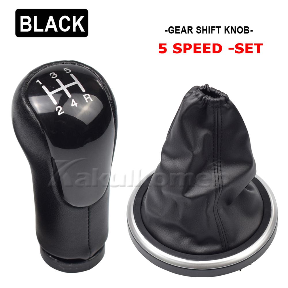 For Ford Fiesta Fusion Transit Connect 2002-2007 Manual 5/6 Speed Black Silver Gear Shift Knob Lever Gaitor Shifter Car Styling