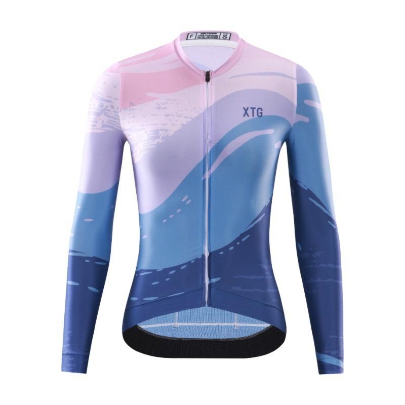 Womens Cycling Jersey Long Sleeve Breathable Quick Dry Road Bike Apparel