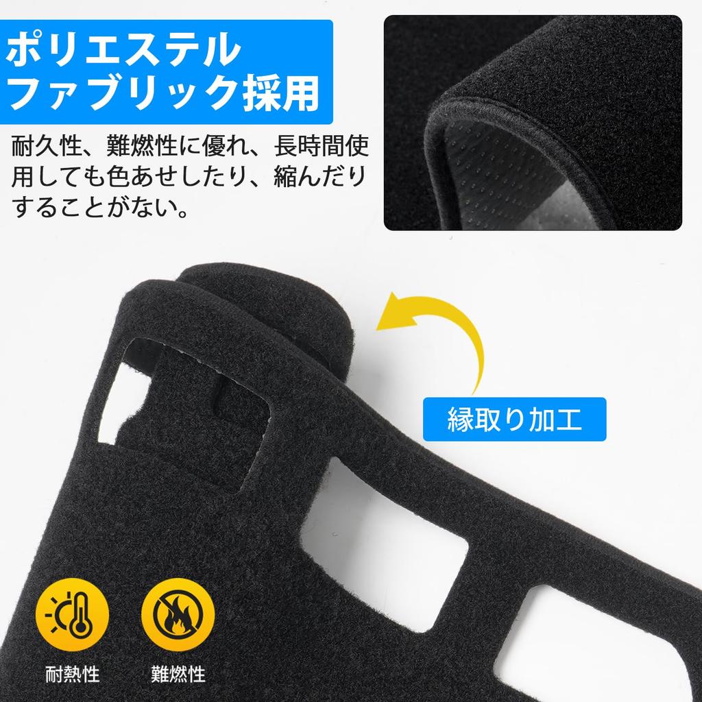 GIMUYA Armaturenbrettmatte für Mitsubishi New Delica Mini Serie B3 Premium 2023 Maßgeschneidertes Sonnen-Innenraum-Zubehör G-T (Ab Mai) - Design, Schwarz, 1-teilig