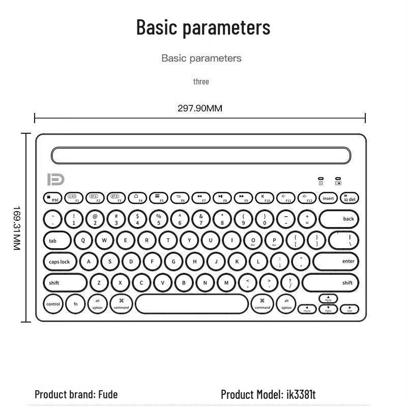 Fude EK3381t Dual-Mode Wireless Keyboard with Integrated Stand