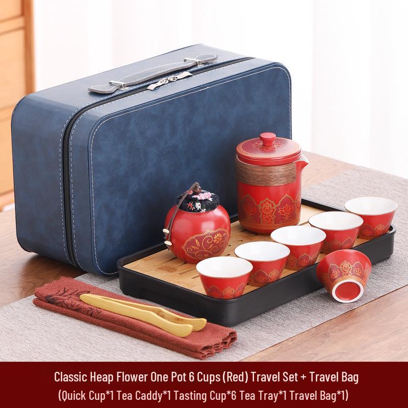 Portable Outdoor Gongfu Tea Set: Quick-Brew Travel Cup with Logo Print - Ideal for Camping and Business Souvenirs