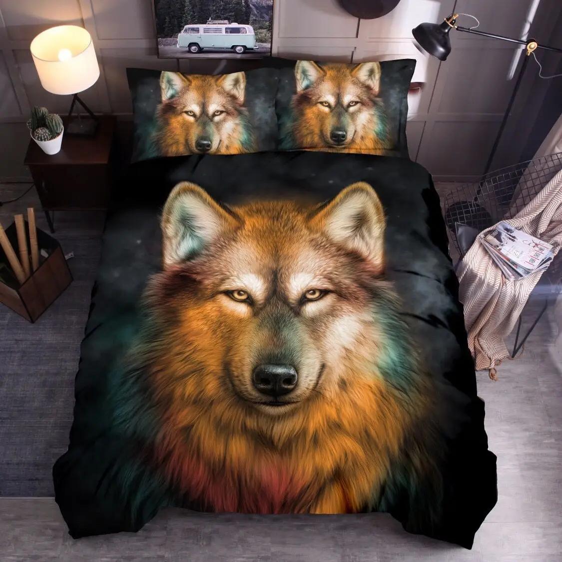 

Winter Soft Duvet Cover Set Animal Star Wolf Quen Sized Dimensions Warm Comforter Sets Coton Tiger, Lion Bedrom Set Beding Ful Sized Dimensions Bed 100*200cm Single