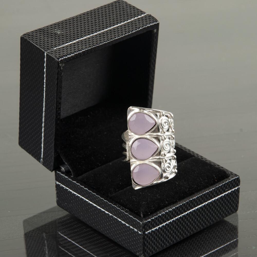 Rose Chalcedony Gemstone 925 Sterling Silver Jewelry Ring For Anniversary Gift RR-20-13