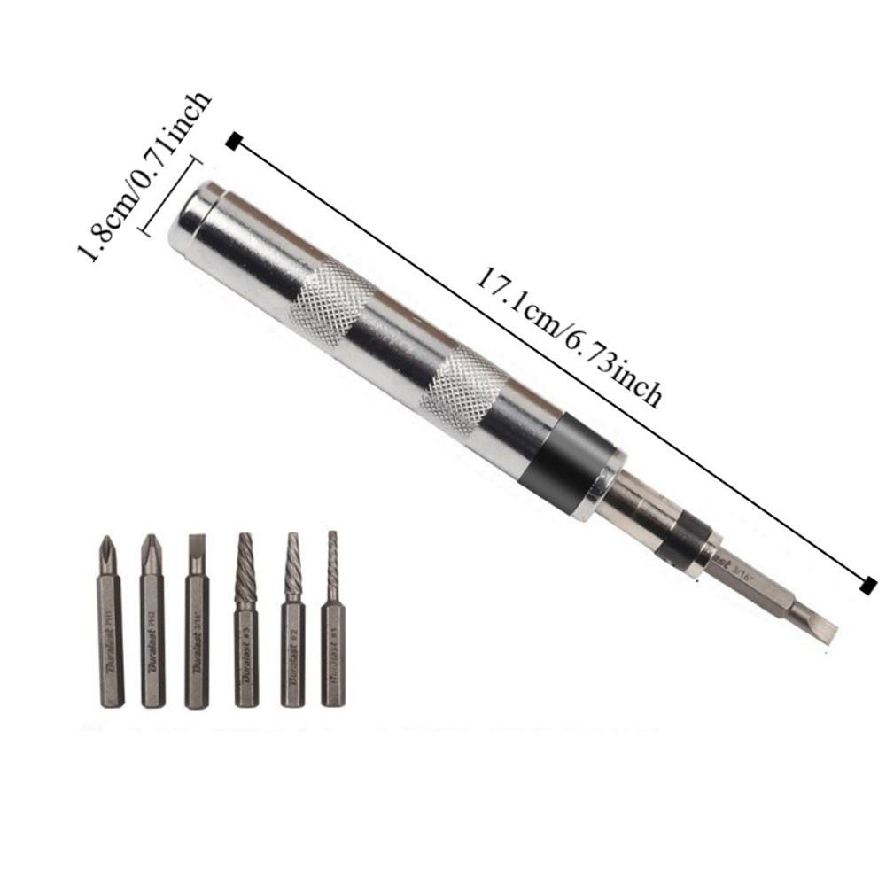 6 in1 Screwdriver Set with Complete Specifications 1/4 Inch Impact Drive Impact Screwdriver High Hardness Multi-purpose