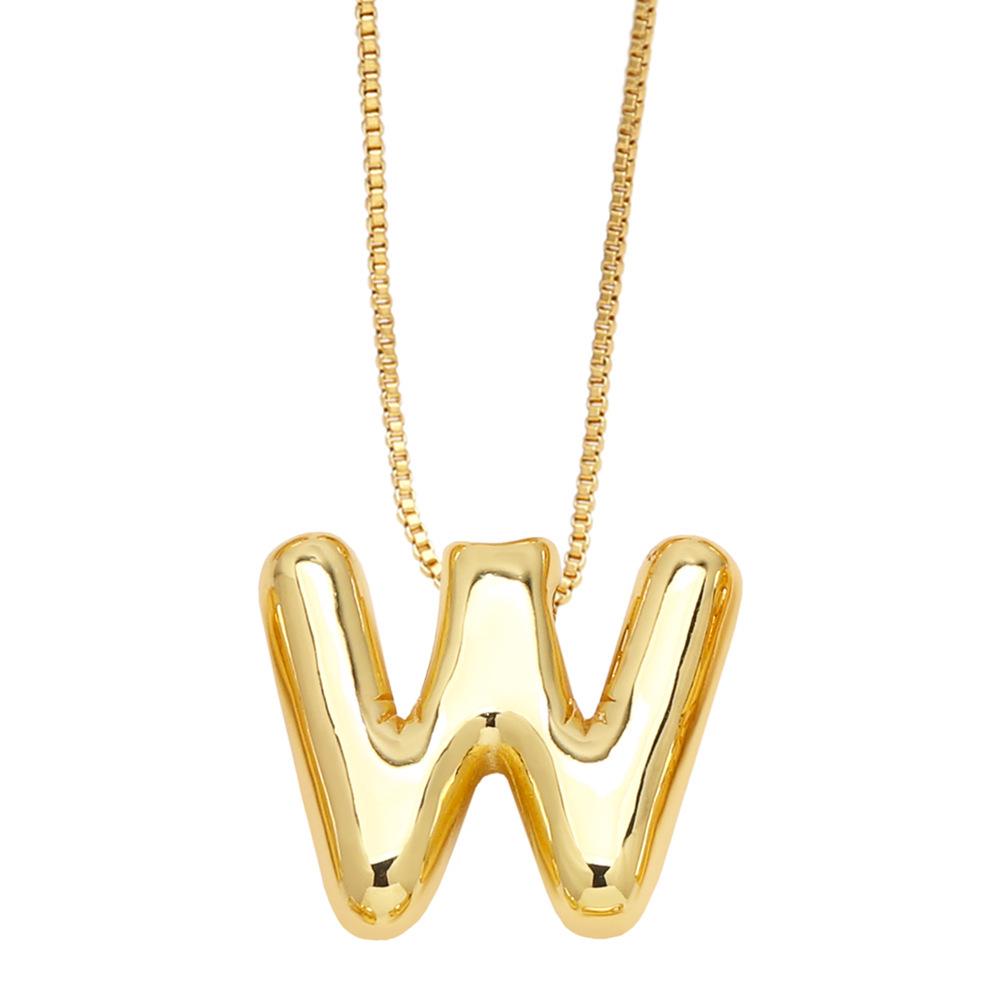 18K Gold-Plated Smooth Letter Pendant Necklace - Unique & Versatile Design