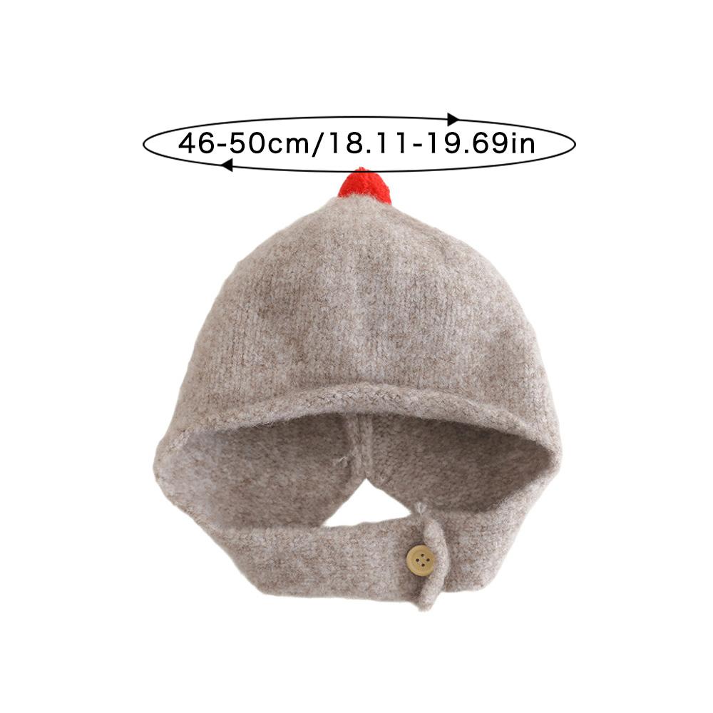 Bonnet Bébé Pompon Couleur Unie Automne Hiver Tricot Cache-Oreilles Bonnet Coupe-Vent Chaud Tout-Petit Garçons Filles Protection Oreilles Bonnet