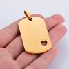 5Pcs Wholesale 5 Colors Military Tag Jewelry with heart Stainless Steel Necklace Pendant High Polished Necklace