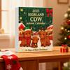 Highlandská kráva Adventní kalendář 2025 24denní krabička pro odpočítávání Vánoc s ozdobami Multifunkční dekorace na stromeček a sváteční zábava pro děti