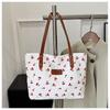 Large Capacity Shoulder Bag Sweet Cherry-Print Versatile Style Tote Bag Trendy Design Fashionable Women Shoulder Bag