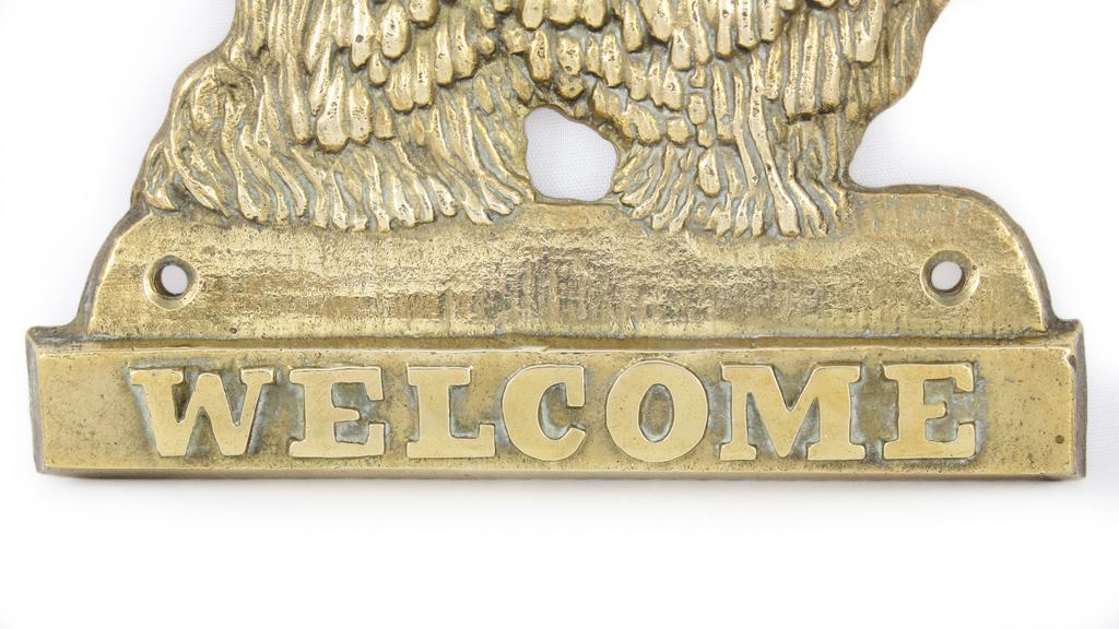 Komondor, Hungarian sheepdog, Mop – A door sign with a dog, a brass welcome plaque | Art-Dog
