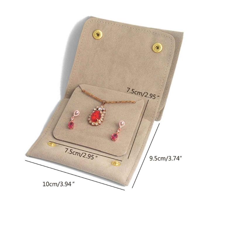 Jewelry Packaging Bag Jewelry Pouch Velvet Jewelry Pouch Portable Jewelry Gift Bags with Snap Button for Jewelry Storage