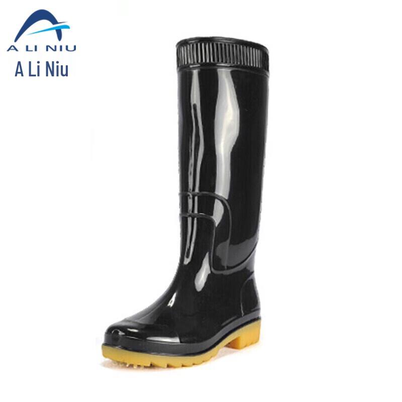 Aliniu AX-074 Black High-Top Work Rain Boots 42