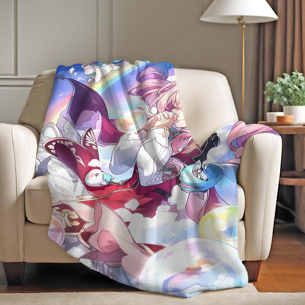 Hyacine Honkai Star Rail Blanket Warm Soft Suitable For Bedroom Sofa Bed Living Room Office Travel Camping Gifts