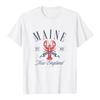 Unisex Streetwear Maine Lobster Print T-shirt New England Vintage EST 1820 Tshirt O‑Neck Casual Tops Couple Casual Tees