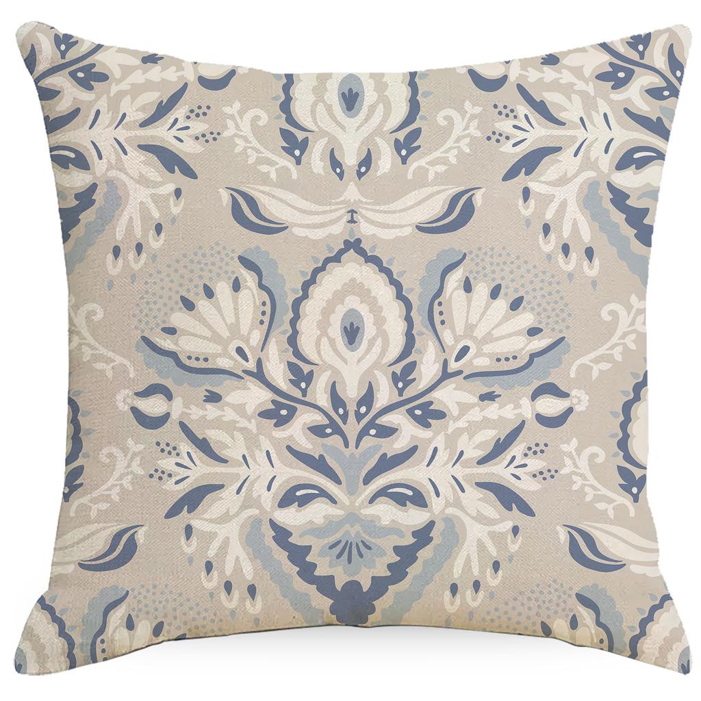 Kissenbezug mit geometrischem Blumen- und Pflanzenmuster im chinesischen Stil, Wohnzimmer, Sofa, Kissenbezug im neuen chinesischen Stil