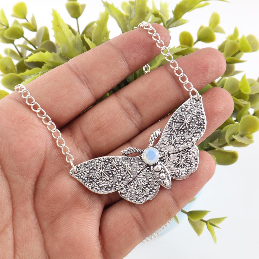 Milchiger Opal 925 Massives Sterlingsilber Anhänger, Handgefertigter Edelsteinanhänger Schmuck, Geschenke für Ehefrau Brandneuer Anhänger