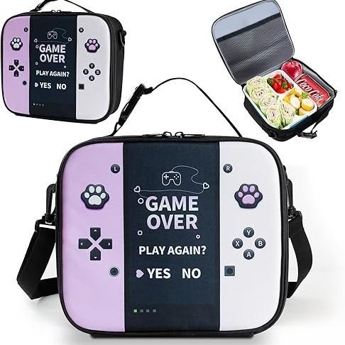 Game Console Pattern Diy Schoolbag, Primary School, Middle School Meal Bag, Pencil Bag, Backpack Three-Piece Set