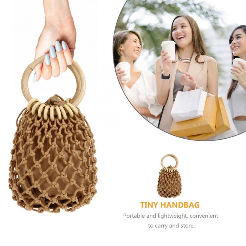 Woven Bag Net Bag Wooden Miss Mini