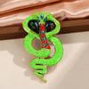 Cobra Rhinestone Snake Brooches Animal Snake Lapel Pin Vintage Zodiac Snake Brooch  Men