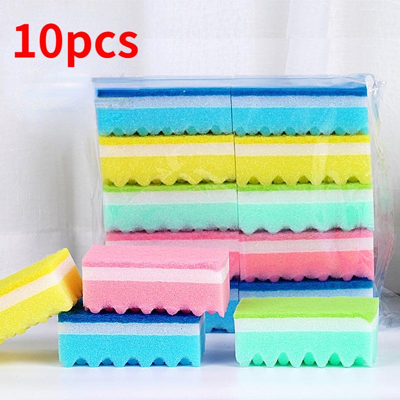 5 Magic Cleaning Sponge Tableware Cleaning Sponge Pulp Cotton Colored Rust Removal Pot Brushes Kitchen Cleaning Tools
