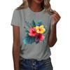 Women's Fashion Casual Printed Round Neck Short Sleeved T-Shirt Top T-Shirt Top Top