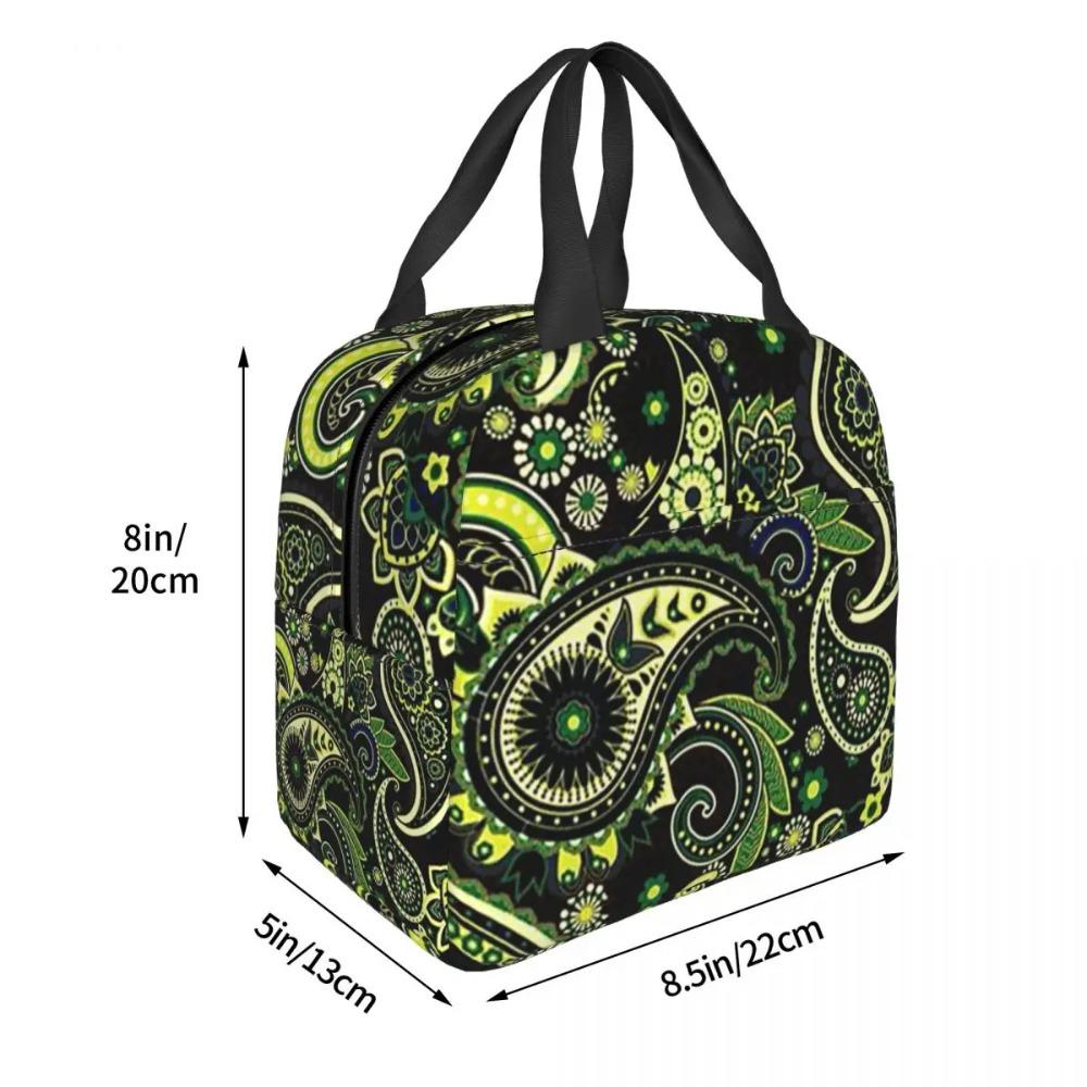 Colorful Paisley Mandala Insulated Lunch Bag for Women Children Leakproof Food Boxes Thermal Lunch Box Tote