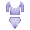 Sexy Women Lingerie Fishnet Top Briefs Set See Through Bikini Cover Couples Role Play Costume Tempting Outfit