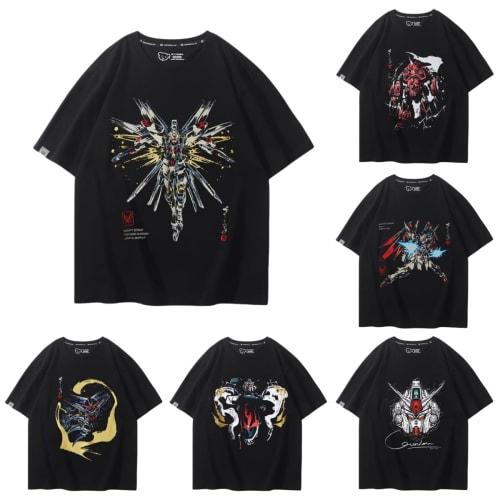 GHKHGK Mobile Suit Gundam T-Shirt, Short Sleeve, Crew Neck, Cosplay Costume, Summer Wear, Sports Shirt, Casual, Everyday Wear, Anime, Manga, Gundam Me