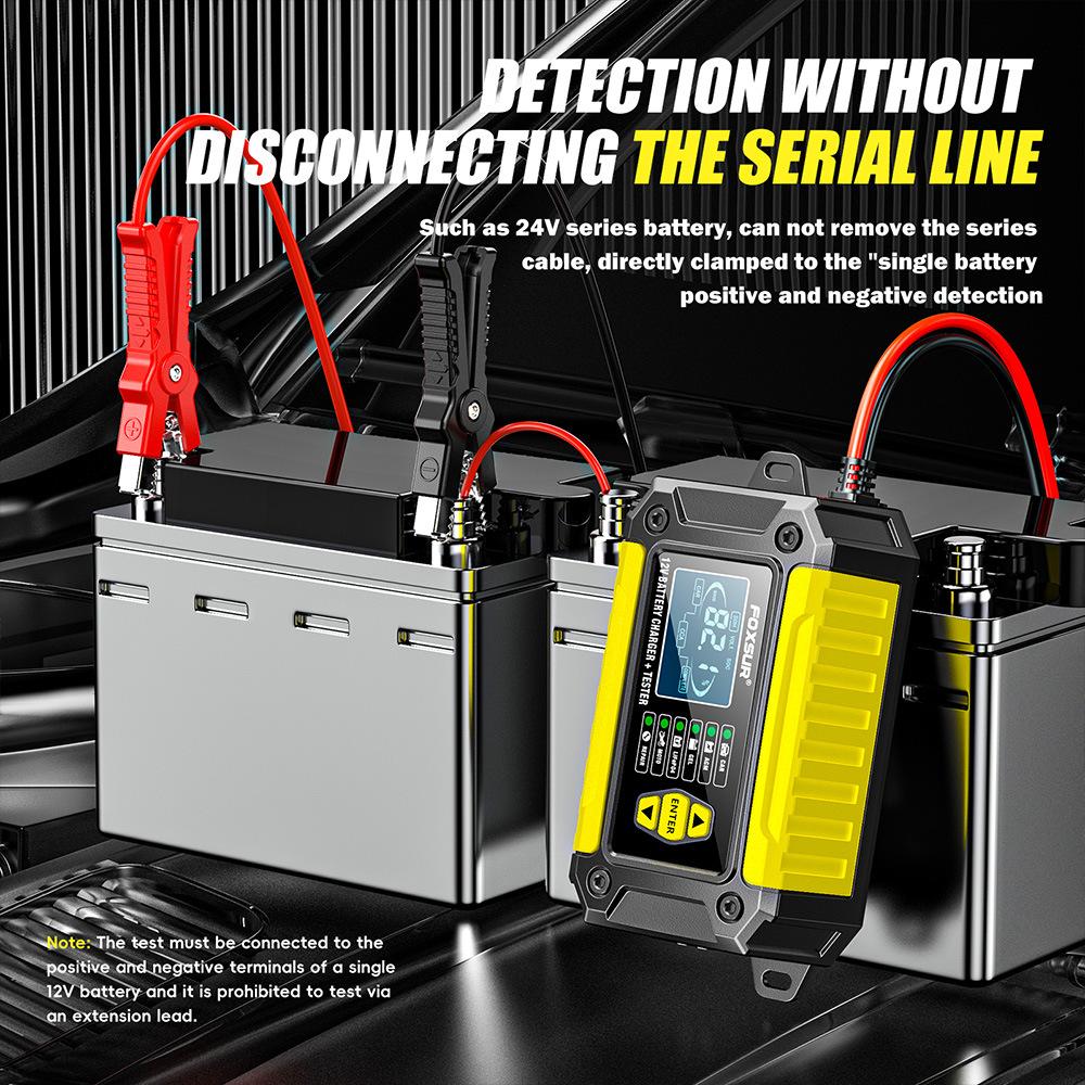 2-in-1 Intelligentes Auto-Batterieladegerät Systemtester Auto Motorrad Batterieanalysator Für Blei-Säure AGM GEL Lithium LiFePo4 Batterien