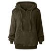 Women's Fashion Solid Colour Hooded Long Sleeve Zip Plush Sweatshirt Top