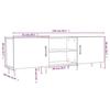 VidaXL TV Cabinet Sonoma Grey 150x30x50 Cm Engineered Wood 829082