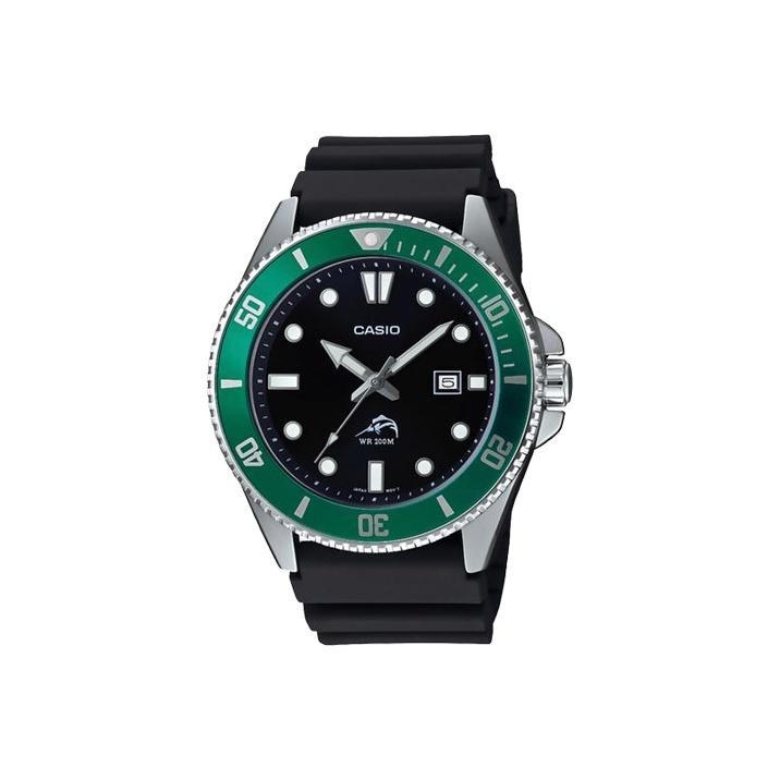CASIO Men Standard Series Black Watch MDV-106B-1A3VCF Green Watch Case