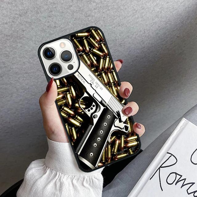 Gun And Bullet Phone Case Cover For iPhone 17 Air 16 15 14 plus 11 12 13 pro max coque Shell Fundas