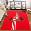 Red Rug with Sunderland A.F.C. Emblem Non-slip Rug Suitable for Living Room and Bedroom Sofas.