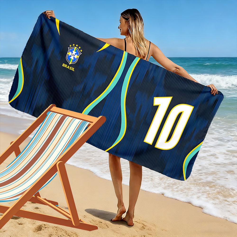 Wellen umarmen goldenen Triumph Druck Strandtuch, schnelltrocknend, geeignet für Reisen, Outdoor-Sport, Joggen, den Strand und Schwimmen, Geschenk