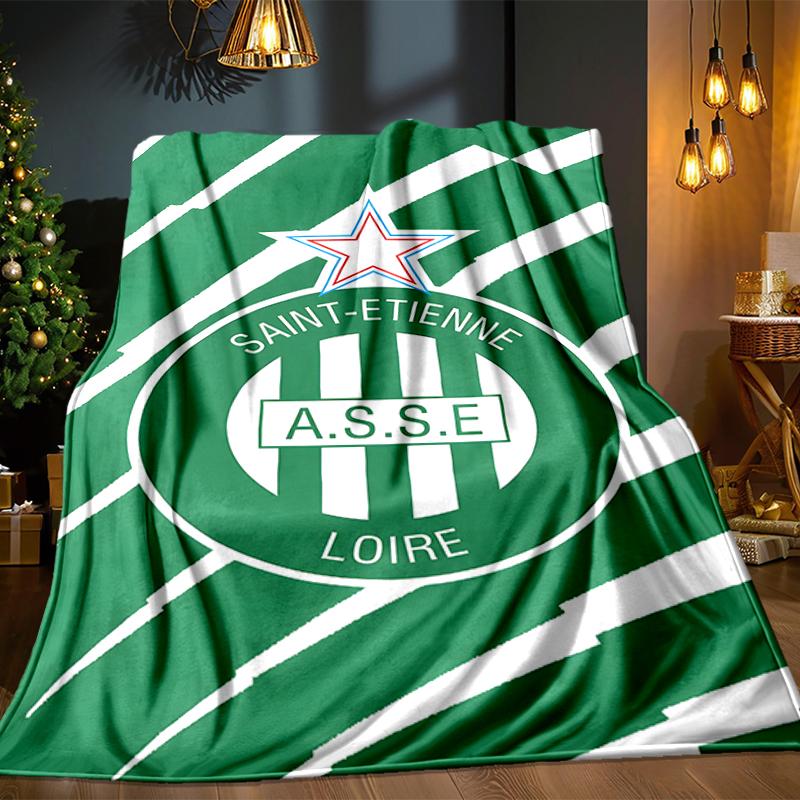 Green Saint-Etienne Football Blanket Lightweight Ideal Bedding Blanket Perfect for Travel, Living Rooms, Offices, Sofas, Fan Christmas gift