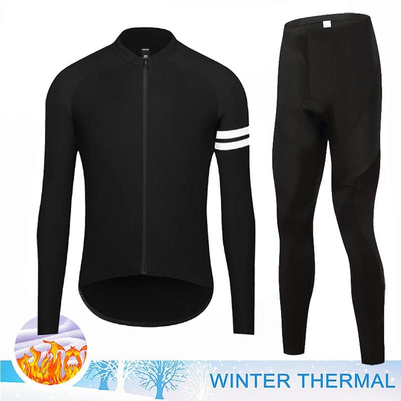 2026 Winter Velvet Warm Thermal Fleece Cycling Jersey Set Men MTB Bicycle Clothes Wear Ropa Ciclismo Racing Team Bike Outoddr Warm Clothing