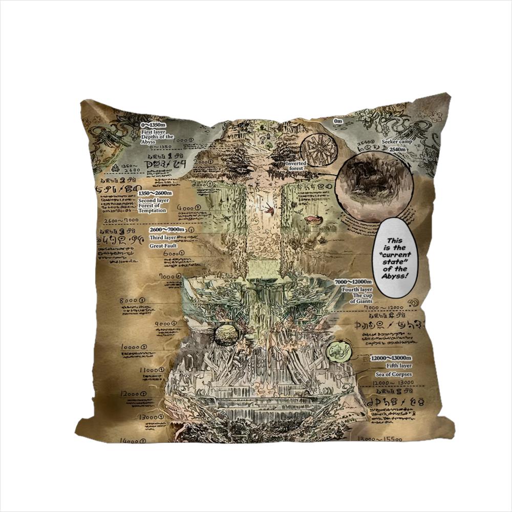 M-Made In Abyss Pillow Case For Car Sofa Decorative Home Double-sided Print Plush Square Throw Pillow Cushion Cover