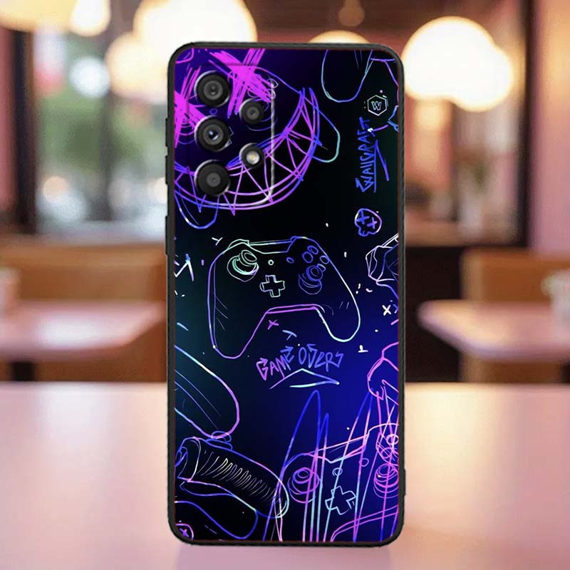 Creative game controller For Samsung A41 A35 A34 A33 A32 A25 A24 A23 A21s A06 A05 A04 A03 Note 10 20 Ultra 5G Black Phone Case